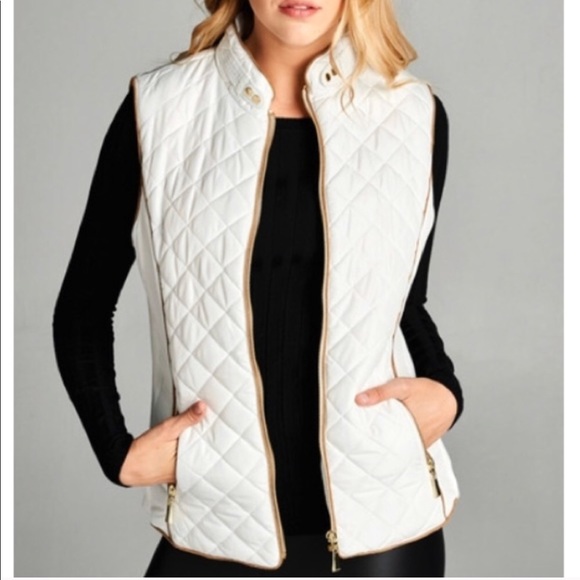 MANDY✨ quilted puffer vest jacket white - Picture 2 of 3